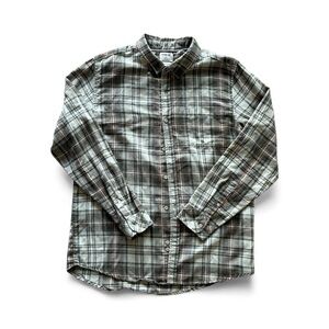 New Hurley Men Long's Sleeve Flannel Shirt Green  Plaid Size L
